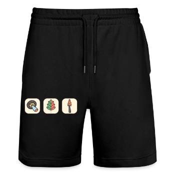 Design automnal #2 - Short de jogging bio TRAINER Stanley/Stella unisexe - noir - Devant - Nik (191cm) & Marisol (170cm)