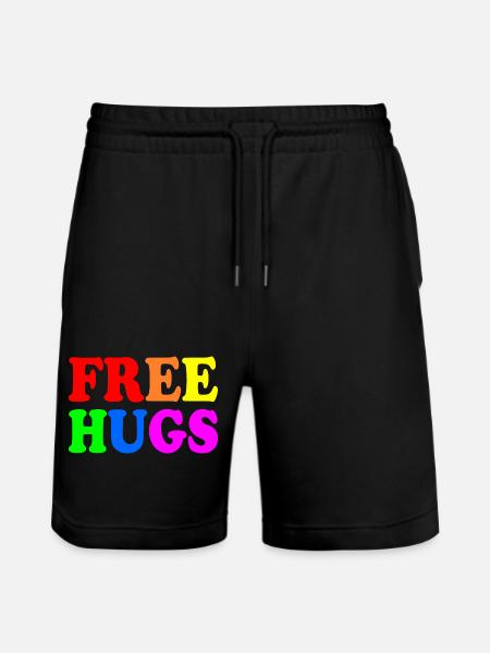Free hugs - Stanley/Stella Trainer Unisex Organic Jogging Shorts - black