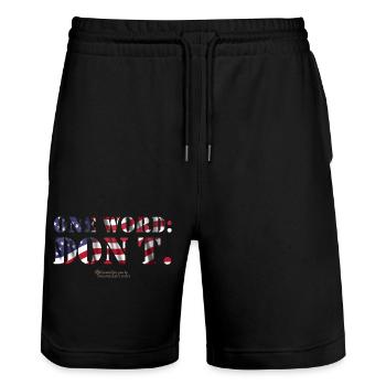USA One Word Don't - Stanley/Stella Unisex Bio Joggingshorts Trainer  - Schwarz - Vorne - Nik (191cm) & Marisol (170cm)