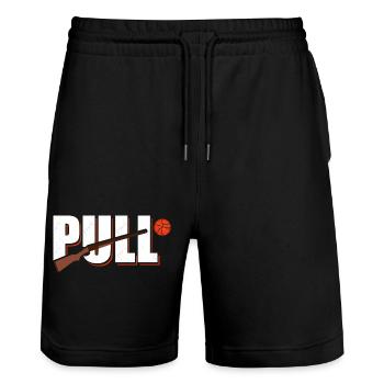Pull Skeet Shooting Trapshooting - Stanley/Stella Unisex Bio Joggingshorts Trainer  - Schwarz - Vorne - Nik (191cm) & Marisol (170cm)