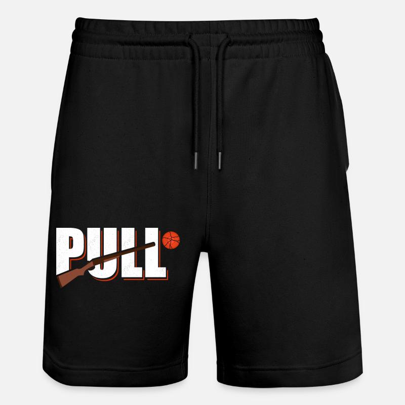Pull Skeet Shooting Trapshooting - Stanley/Stella Trainer Unisex Organic Jogging Shorts - black
