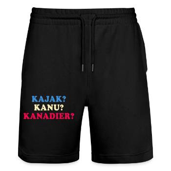 kajak kanu kanadier paddeln im Fluß - Stanley/Stella Unisex Bio Joggingshorts Trainer  - Schwarz - Vorne - Nik (191cm) & Marisol (170cm)