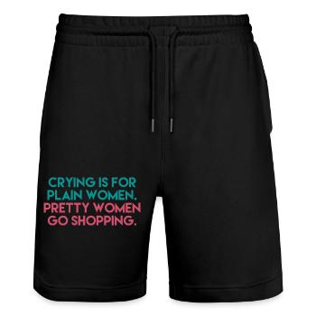 Pretty Woman Go Shopping - Stanley/Stella Trainer Unisex Organic Jogging Shorts - black - Front - Nik (191cm) & Marisol (170cm)