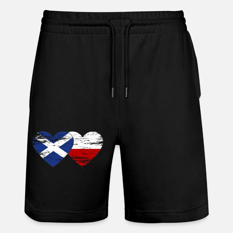 Ecosse Pologne drapeau coeur utilisé - Short de jogging bio TRAINER Stanley/Stella unisexe - noir