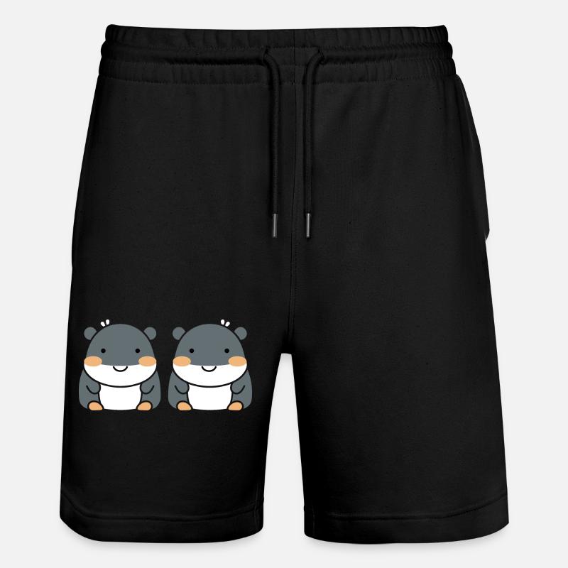 Amour petit hippopotames - Short de jogging bio TRAINER Stanley/Stella unisexe - noir
