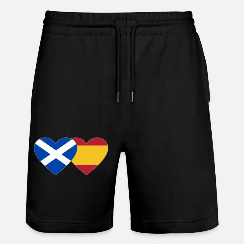 Ecosse Espagne Drapeau Coeur - Short de jogging bio TRAINER Stanley/Stella unisexe - noir