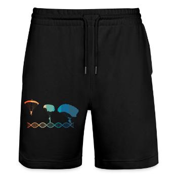 Le parachute est dans mon ADN - Short de jogging bio TRAINER Stanley/Stella unisexe - noir - Devant - Nik (191cm) & Marisol (170cm)