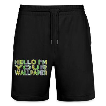 gift idea hacker fans hacking computer - Stanley/Stella Unisex Bio Joggingshorts Trainer  - Schwarz - Vorne - Nik (191cm) & Marisol (170cm)
