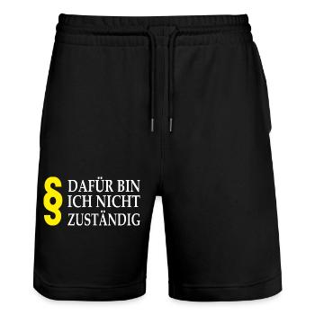 Jurist Spruch Jura - Stanley/Stella Unisex Bio Joggingshorts Trainer  - Schwarz - Vorne - Nik (191cm) & Marisol (170cm)
