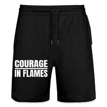 gift birthday present idea sayings gift idea - Stanley/Stella Unisex Bio Joggingshorts Trainer  - Schwarz - Vorne - Nik (191cm) & Marisol (170cm)