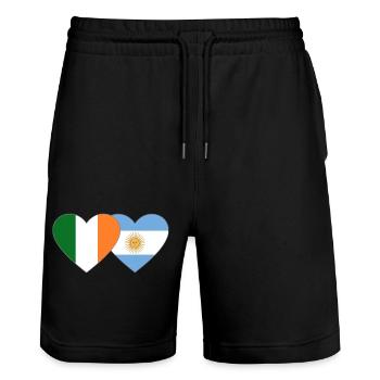 Drapeau de l’Irlande Argentine - Short de jogging bio TRAINER Stanley/Stella unisexe - noir - Devant - Nik (191cm) & Marisol (170cm)