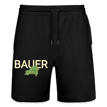 Bauer - Stanley/Stella Unisex Bio Joggingshorts Trainer  - Schwarz - Vorne - Nik (191cm) & Marisol (170cm)