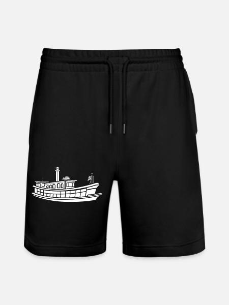 Bateau humour péniche - Short de jogging bio TRAINER Stanley/Stella unisexe - noir
