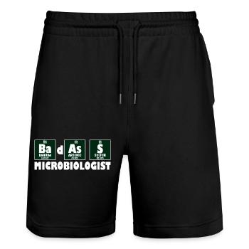 Funny Prime Element Badass Microbiologist - Stanley/Stella Trainer Unisex Organic Jogging Shorts - black - Front - Nik (191cm) & Marisol (170cm)