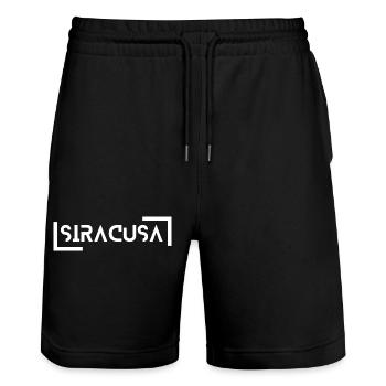 Siracusa - Stanley/Stella Unisex Bio Joggingshorts Trainer  - Schwarz - Vorne - Nik (191cm) & Marisol (170cm)