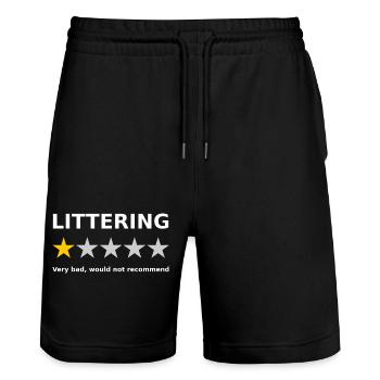 Anti Pollution 1 Star Review - Stanley/Stella Trainer Unisex Organic Jogging Shorts - black - Front - Nik (191cm) & Marisol (170cm)