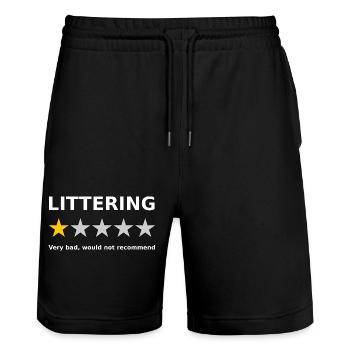 Anti Pollution 1 Star Review - Stanley/Stella Trainer Unisex Organic Jogging Shorts - black - Front - Nik (191cm) & Marisol (170cm)