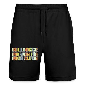 Statement Animal White Wine Fascism White Wine - Stanley/Stella Trainer Unisex Organic Jogging Shorts - black - Front - Nik (191cm) & Marisol (170cm)