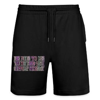 c plus plus dayfathers day computer programming - Stanley/Stella Unisex Bio Joggingshorts Trainer  - Schwarz - Vorne - Nik (191cm) & Marisol (170cm)