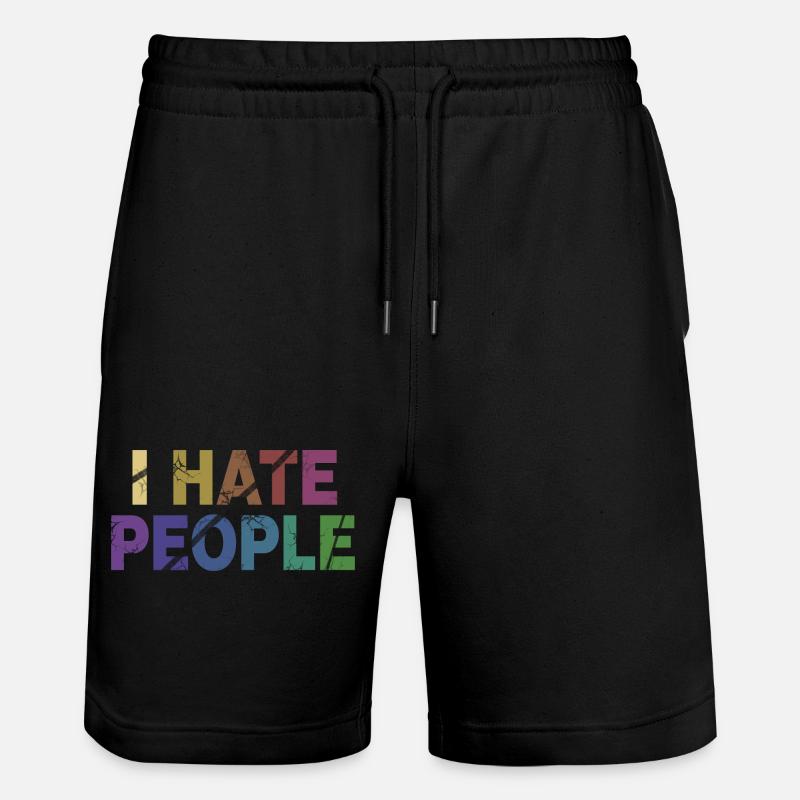 ICH HASSE MENSCHEN - Stanley/Stella Unisex Bio Joggingshorts Trainer  - Schwarz