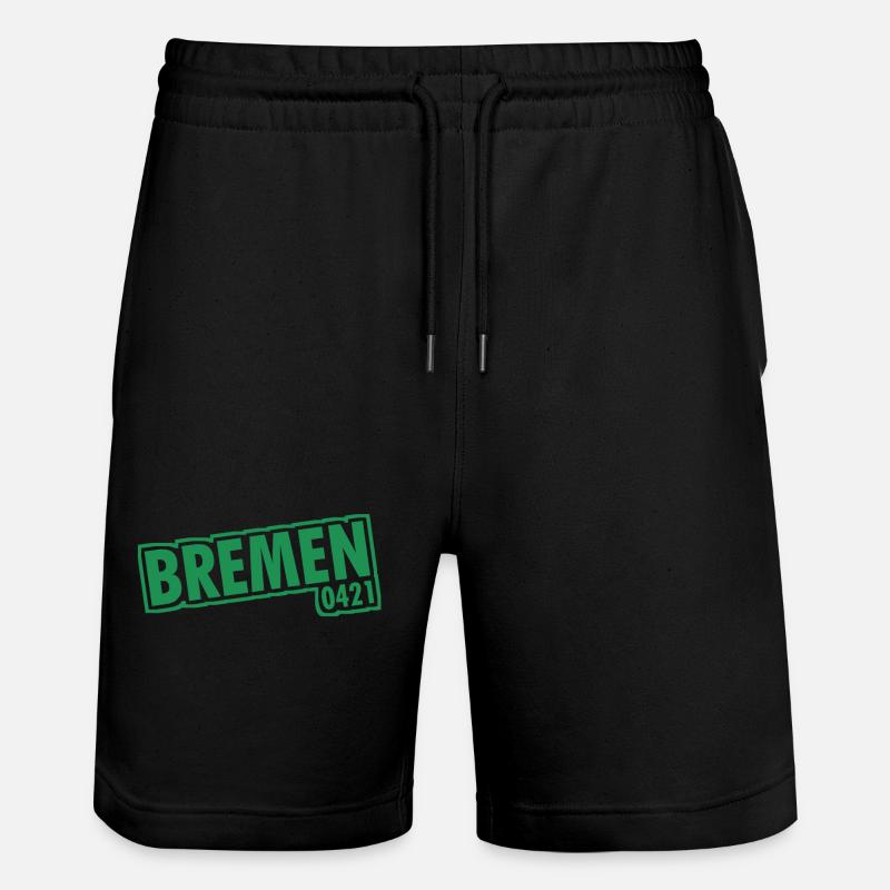 Bremen - 0421 - Area Code - Stanley/Stella Trainer Unisex Organic Jogging Shorts - black