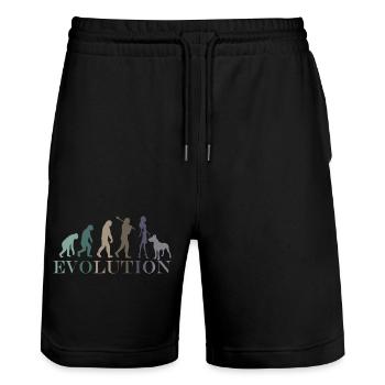 Evolution Great Dane Female Retro Minimalism - Stanley/Stella Trainer Unisex Organic Jogging Shorts - black - Front - Nik (191cm) & Marisol (170cm)