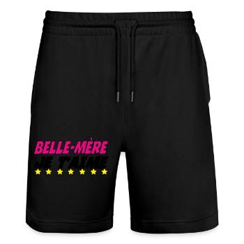 Stiefmutter, ich liebe dich - Stanley/Stella Unisex Bio Joggingshorts Trainer  - Schwarz - Vorne - Nik (191cm) & Marisol (170cm)