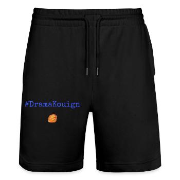 #DramaKouign Blue - Short de jogging bio TRAINER Stanley/Stella unisexe - noir - Devant - Nik (191cm) & Marisol (170cm)