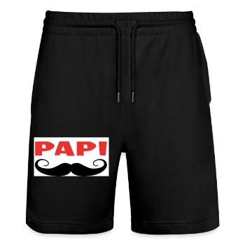 PAPI - Short de jogging bio TRAINER Stanley/Stella unisexe - noir - Devant - Nik (191cm) & Marisol (170cm)