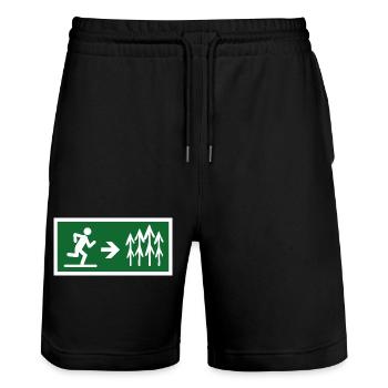 Sortie en forêt - Short de jogging bio TRAINER Stanley/Stella unisexe - noir - Devant - Nik (191cm) & Marisol (170cm)