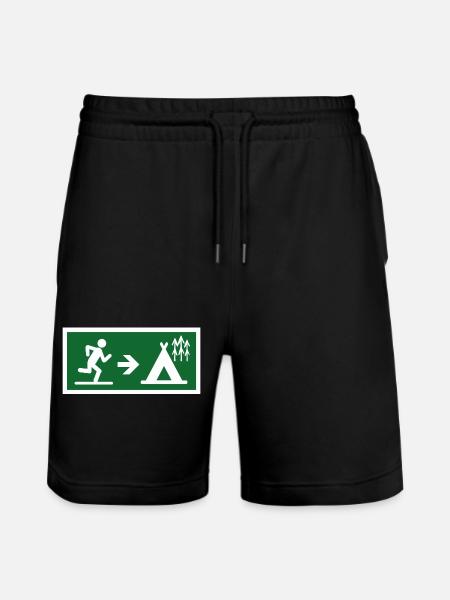 exit to camp - Stanley/Stella Trainer Unisex Organic Jogging Shorts - black