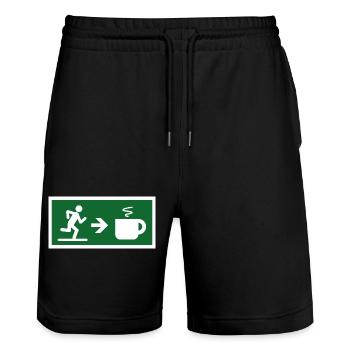 Exit to coffee tea cocoa chocolate - Stanley/Stella Trainer Unisex Organic Jogging Shorts - black - Front - Nik (191cm) & Marisol (170cm)