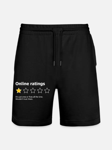 Online Ratings - Stanley/Stella Trainer Unisex Organic Jogging Shorts - black