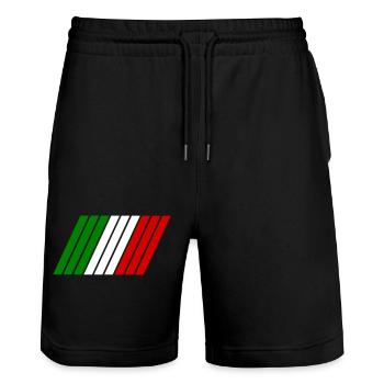 Italien Streifen - Stanley/Stella Unisex Bio Joggingshorts Trainer  - Schwarz - Vorne - Nik (191cm) & Marisol (170cm)
