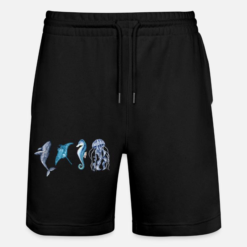 les animaux de l’océan - Short de jogging bio TRAINER Stanley/Stella unisexe - noir