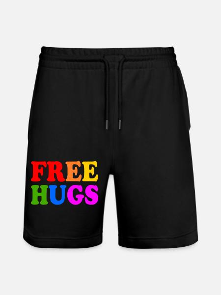 Free hugs - Stanley/Stella Trainer Unisex Organic Jogging Shorts - black