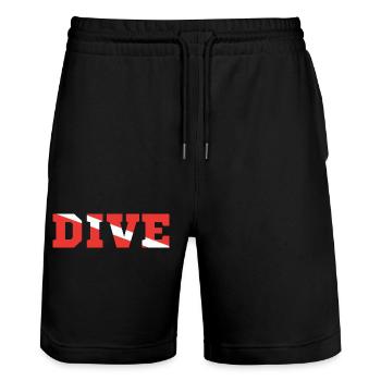 Tauchen Taucher Scuba - Stanley/Stella Unisex Bio Joggingshorts Trainer  - Schwarz - Vorne - Nik (191cm) & Marisol (170cm)