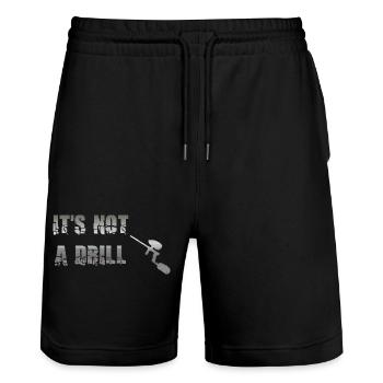 Es ist keine Übung. Es ist ein Paintball-Marker - Stanley/Stella Unisex Bio Joggingshorts Trainer  - Schwarz - Vorne - Nik (191cm) & Marisol (170cm)