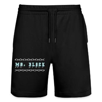 Police du logo Ms. Black - Short de jogging bio TRAINER Stanley/Stella unisexe - noir - Devant - Nik (191cm) & Marisol (170cm)