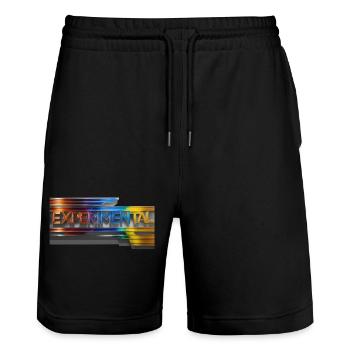 experimental - Stanley/Stella Unisex Bio Joggingshorts Trainer  - Schwarz - Vorne - Nik (191cm) & Marisol (170cm)