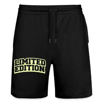 Limited Edition - Stanley/Stella Trainer Unisex Organic Jogging Shorts - black - Front - Nik (191cm) & Marisol (170cm)
