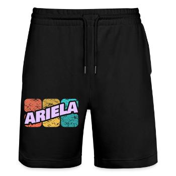 Ariela Ariela - Stanley/Stella Trainer Unisex Organic Jogging Shorts - black - Front - Nik (191cm) & Marisol (170cm)