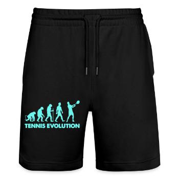 Tennis 1 - Stanley/Stella Trainer Unisex Organic Jogging Shorts - black - Front - Nik (191cm) & Marisol (170cm)