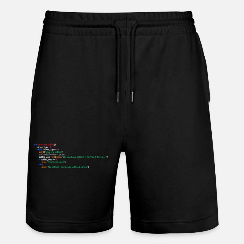 Kaffee, Programmierung, Lustig, Coffee - Stanley/Stella Unisex Bio Joggingshorts Trainer  - Schwarz