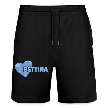 Gift for Bettina - Stanley/Stella Trainer Unisex Organic Jogging Shorts - black - Front - Nik (191cm) & Marisol (170cm)