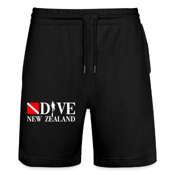 Dive New Zealand - Neuseeland - Maori - Aotearoa - Stanley/Stella Trainer Unisex Organic Jogging Shorts - black - Front - Nik (191cm) & Marisol (170cm)