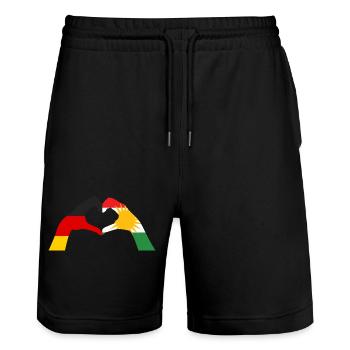 Kurdes Allemagne Kurdistan - Short de jogging bio TRAINER Stanley/Stella unisexe - noir - Devant - Nik (191cm) & Marisol (170cm)