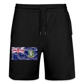 Geschenk für Jungferninseln - Stanley/Stella Unisex Bio Joggingshorts Trainer  - Schwarz - Vorne - Nik (191cm) & Marisol (170cm)
