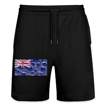 Neuseeland Neuseeland - Stanley/Stella Unisex Bio Joggingshorts Trainer  - Schwarz - Vorne - Nik (191cm) & Marisol (170cm)