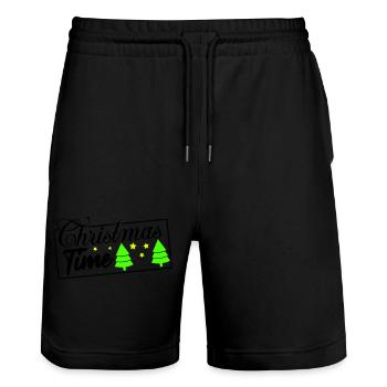 christmas time - Stanley/Stella Unisex Bio Joggingshorts Trainer  - Schwarz - Vorne - Nik (191cm) & Marisol (170cm)